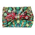 Bohemian paisley print wide yoga headband with elastic sweat-wicking multi-color cotton - Multicolor Abstract Paisley