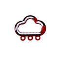 Red cloud shaped spring ring buckle with three hanging holes for DIY keychains - Red
