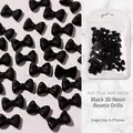 50 stuks zwarte hars strikjes van 9,3x6 mm voor nail art en manicure versieringen - 3D Strikdas / Zwart
