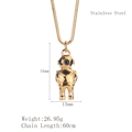 Gold stainless steel astronaut pendant necklace with 35mm height and snake chain - Gold