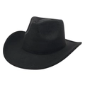 Classic black wool felt fedora hat with a wide curved brim in vintage British jazz style - M (56-58cm) / Black