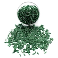 Dark green tubular Czech glass beads and spacer tubes for jewelry making - 400pcs/15g / Green