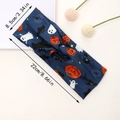 Navy blue Halloween headband with orange pumpkin and white ghost patterns for yoga - Navy Blue Ghost Bat