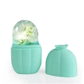 Mint green facial ice roller with frozen DIY flower core for skincare routine - (Small) Funnel Model - Green