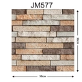 3D self-adhesive stone brick wall sticker JM577 in multi-color brown and grey 30x30cm - 577-Tri-color Antique Tile