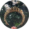 Handmade gold crystal crown headband with natural raw stones for bridal wedding hair accessories - Gold + Gold Wire Silver Headband