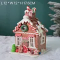 Luminous gingerbread house Christmas ornament with candy accents, 12x12x17.6cm size - Medium Candy House-Coffee A 12*12*17.6cm