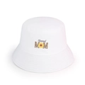 Dettaglio del ricamo Blessed MOM leopardato e girasole sul cappello a secchiello bianco - M (56-58cm) / Bianco (Blessed MOM/Girasole/Leopardo)