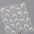 Stickers ongles gaze rose TS-4075 avec voile de mariée blanc et motifs nœuds - TS-4075 Voile Blanc