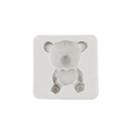 White silicone mold featuring a cute bear holding a heart with LOVE engraving - Style 5 Bear Holding Heart (A402) / Gray