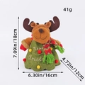 Sac-cadeau de Noël renne en peluche avec broderie et mesures pour décorations festives - Cerf