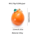 Detail view of orange persimmon alloy charm with dimensions and weight measurements - Persimmon Pendant