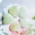 Polished light green jade heart stones for home decor and Valentine's Day gifts - Xinschan Jade