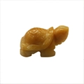 Miniature hand-carved yellow jade turtle figurine made of natural semi-precious stone - Yellow Jade 1.5 Inch