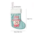 Blue glitter Christmas stocking with snowman applique and white faux fur trim 17cm - Candy Color Snowman