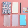 Blue A6 lucky cat fabric binder kit with money envelopes and budget planner refills - A6 Size/100 Sheets / Blue Tie-up Set