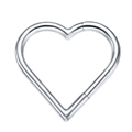 Minimalist silver 316L stainless steel heart-shaped daith earring with seamless hinge - 1.2*8mm / Silver Heart