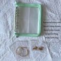 Mint green zipper binder for jewelry storage with transparent PVC pages and bags - Green Zipper 3/5 Inch Set (With 60 Bags)