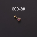 Pendiente de estrella dorada con circonita cúbica iridiscente y cierre de rosca seguro - Estilo Estrella (3#-五角星) / 5mm Plata