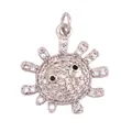 Pendentif créature marine en argent serti de zircons blancs pour bijoux DIY - K642967-White Gold Sun Creature