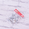 Silver satin Christmas bows set in festive packaging on a white textured background - 12Pcs (Without Card) / Silver
