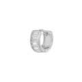 Orecchino huggie in argento con cinque pietre di zircone rettangolari incastonate a binario - Piccolo / Argento