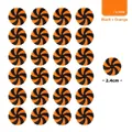 24er-Set schwarz-orangefarbene Wirbel-Süßigkeiten für Halloween-Bastelarbeiten, 2,4 cm Durchmesser - Durchmesser 2,4 cm / Schwarz + Orange (Klein)