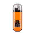Electric nose hair trimmer in orange and black with LED display and clear protective cap - LCD Digital Display Version / Orange