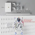White flexible snake stand for action figures on pegboard with adjustable waist clamps - White Type B Adapter + Flexible Arm Stand