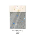 Selbstklebende Gold-Nagelaufkleber mit mystischen Mond- und Wunderlampen-Motiven - Silber