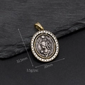 Vintage Roman Athena coin pendant in gold and silver finish with zircon stones - Classical Portrait Gold-Silver Zircon Pendant (H-11878)