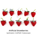 Set of 10 realistic artificial strawberries for bouquet DIY and floral packaging crafts - Artificial Strawberries (10Pcs/Pack)