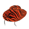 Chapeau de jazz à rayures zèbre orange et noir avec large bord pour fête d'Halloween - Taille Unique / Zèbre Noir et Orange