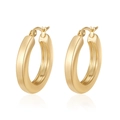 Minimalist 18K gold plated stainless steel chunky hoop earrings with a polished finish - Flat Round 4MM*20MM / Gold