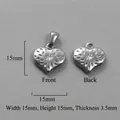 Double-sided 15mm vintage stainless steel heart pendant with sunburst engraving details - Radiant Carved Heart Pendant (P00029S)