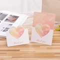 White heart greeting card set with Thank You text and pink cloud watercolor patterns - Thank You / Light Orange