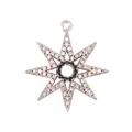 Mini pendentif étoile du nord argenté avec zircons blancs et pierres centrales noires - Étoile Zircon Noir et Blanc / M603074-Or Blanc