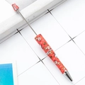 Christmas beaded pen with bright red Santa Claus and reindeer patterns on a metal rod - Christmas Red Type 2 (122)
