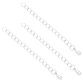 Three silver jewelry extender chains with lobster clasps and teardrop pendants - Extender Tail Chain / 60mm / Silver