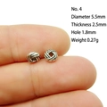 Dettaglio del distanziatore n. 4 in lega d'argento per gioielli fai da te intrecciato - 4# (Diam 5.5mm Spessore 2.5mm)