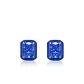 Elegante rechteckige blaue Saphir-Ohrstecker aus s925 Sterlingsilber mit blauem Emaille - Eisiges Meerblau (Rechteck)