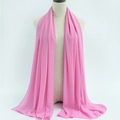 Elegant pink long chiffon hijab scarf displayed on a mannequin head for women - 43
