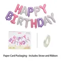 13-piece set of pink and purple 16-inch foil balloons with happy birthday letters - Four-Color Purple Happy Birthday