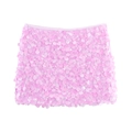 Mini-jupe rose pailletée pour femme avec coupe ajustée et finition brillante réfléchissante - XS / Rose