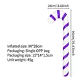 Inflatable purple and white candy cane walking stick decoration, 90x28cm party prop - Purple and White Candy Cane
