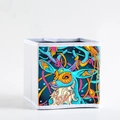 Foldable storage bin with artistic diamond painting deer design on white fabric - Style SNX-06