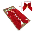 Set di 6 fiocchi di Natale in velluto rosso su cartoncino con lacci oro, 8cm x 7cm - Cartoncino Rosso Da 8 Cm 1 Confezione Da 6 Pezzi