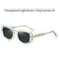 Occhiali da sole polarizzati TR90 con montatura verde chiaro trasparente e lenti grigie - Verde Chiaro Trasparente / Lenti Grigie