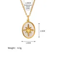 Vergulde ketting met ster-parelmoer hanger en verlengstuk van 39cm plus 5cm extra - Witte Schelp Octagram