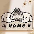 Saugfähige Badezimmermatte mit Cartoon-Hunde-Motiv in Beige für Zuhause - Süßer Hund